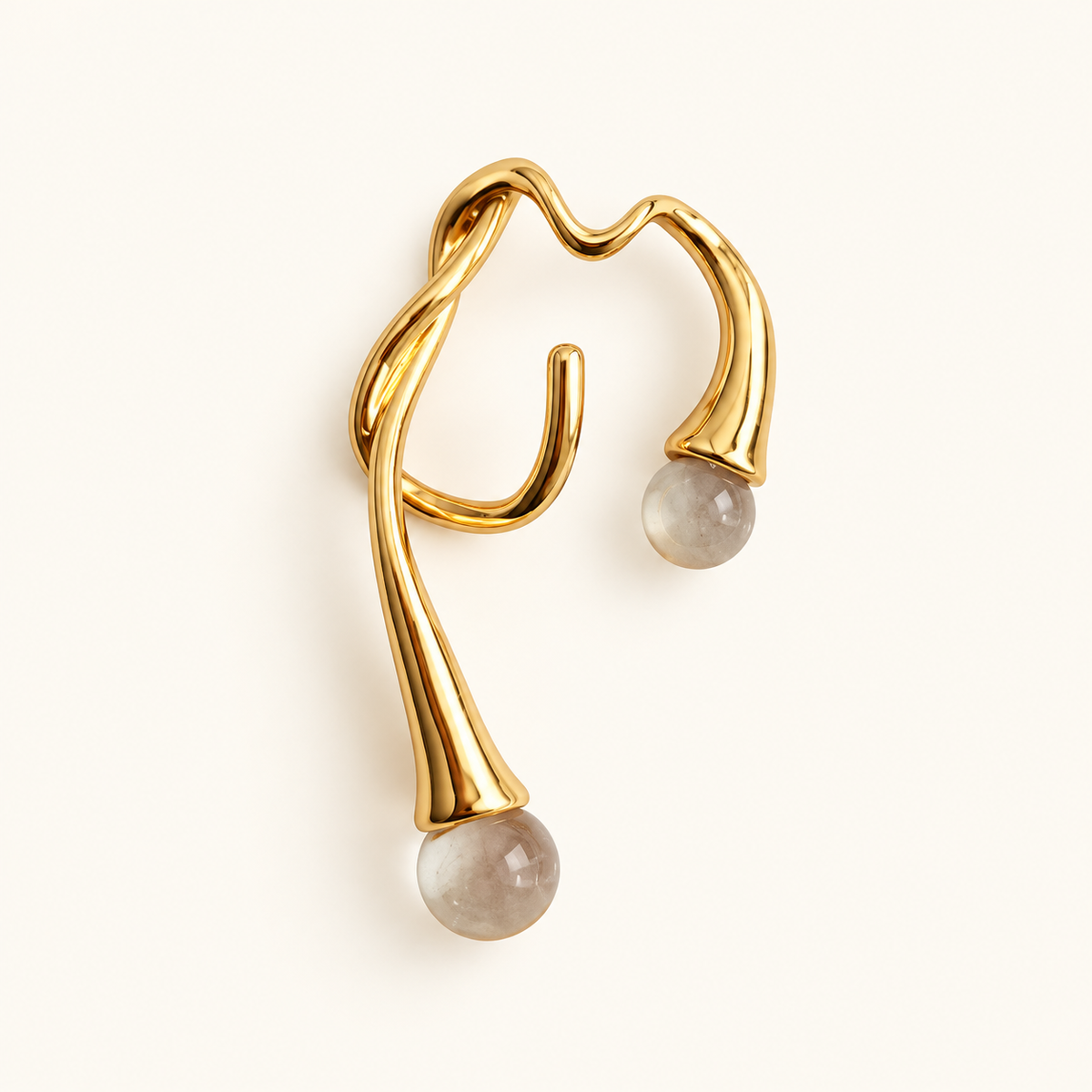 Women’s Statement Earrings with Curved Hoop Design and Drop Pendants