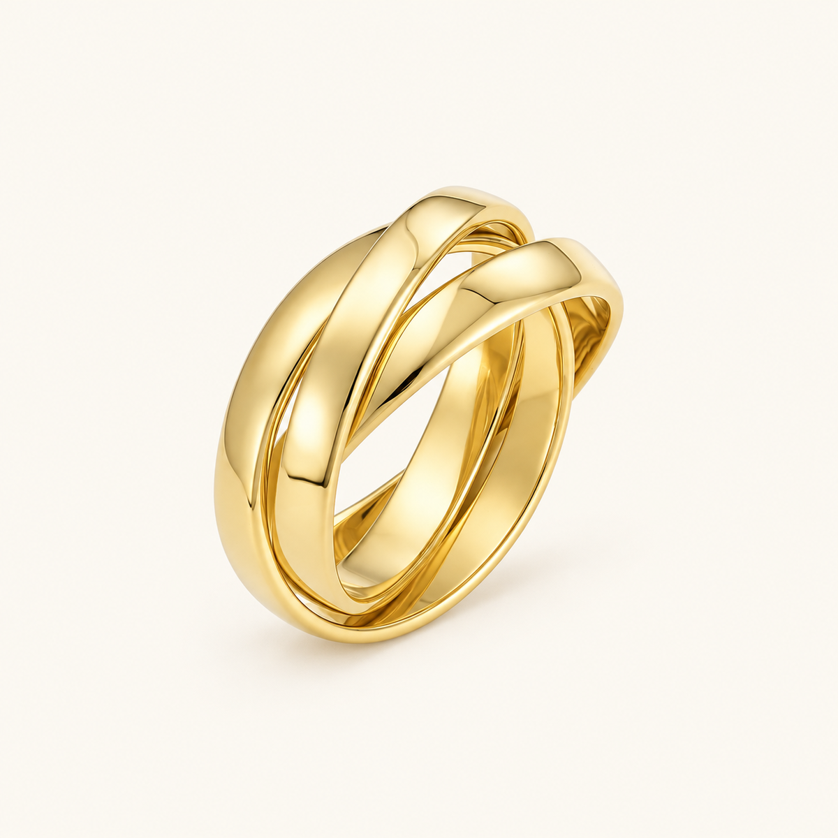 Women’s 3-row Ring with Interlocking Twist Design