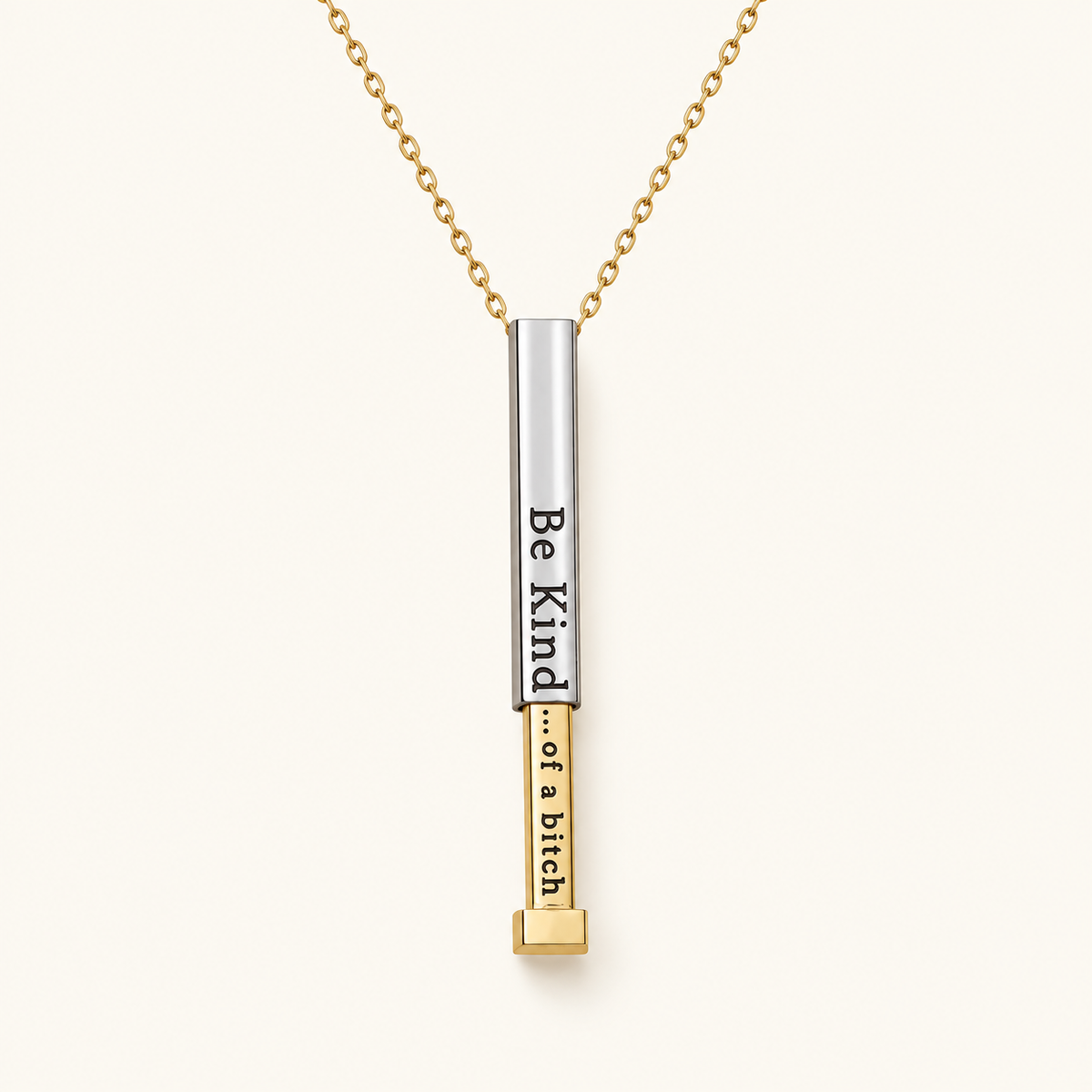 Women's Pendant Necklace with Engraved Be Kind Inscription