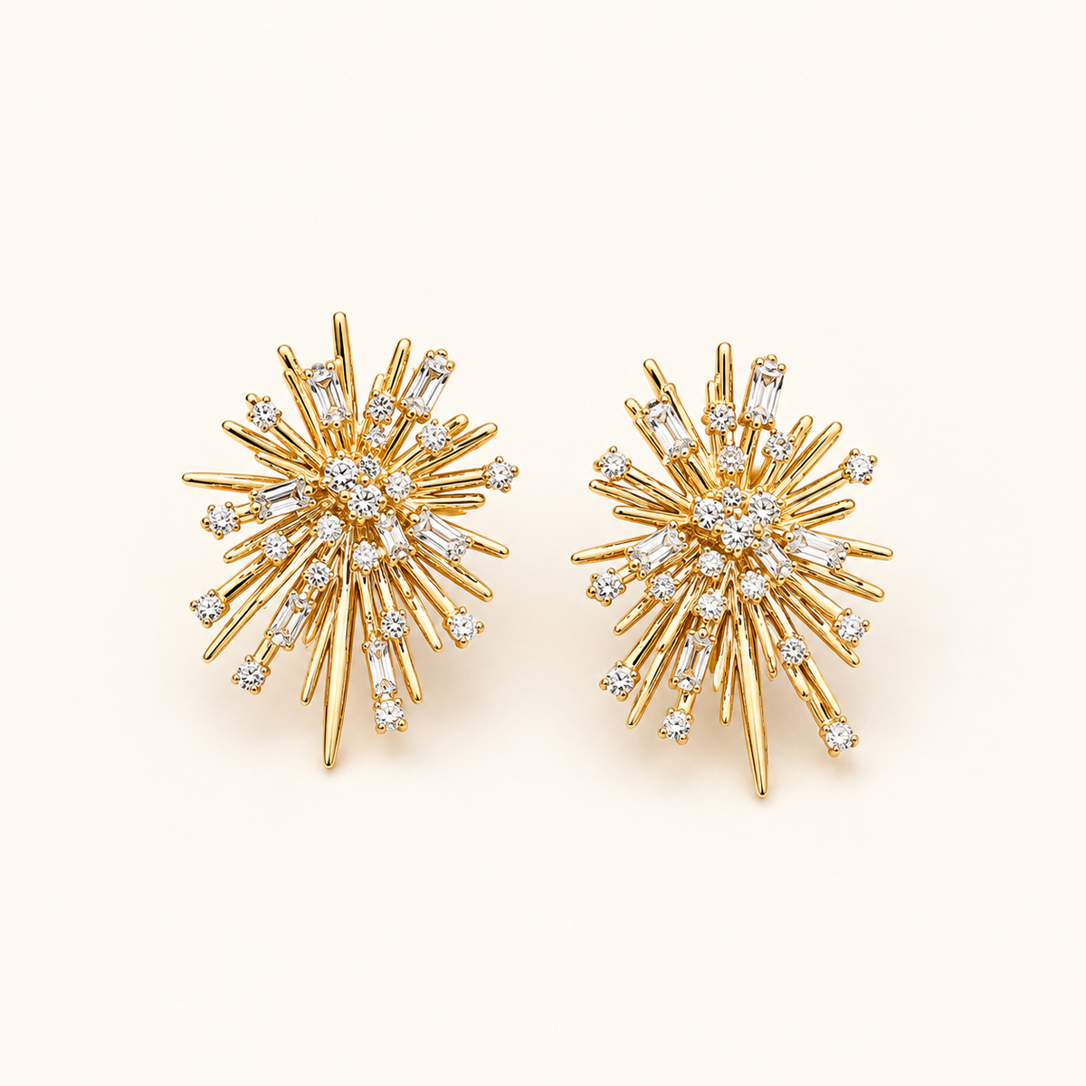 Women's Firework Earrings with Ray-Shaped Design