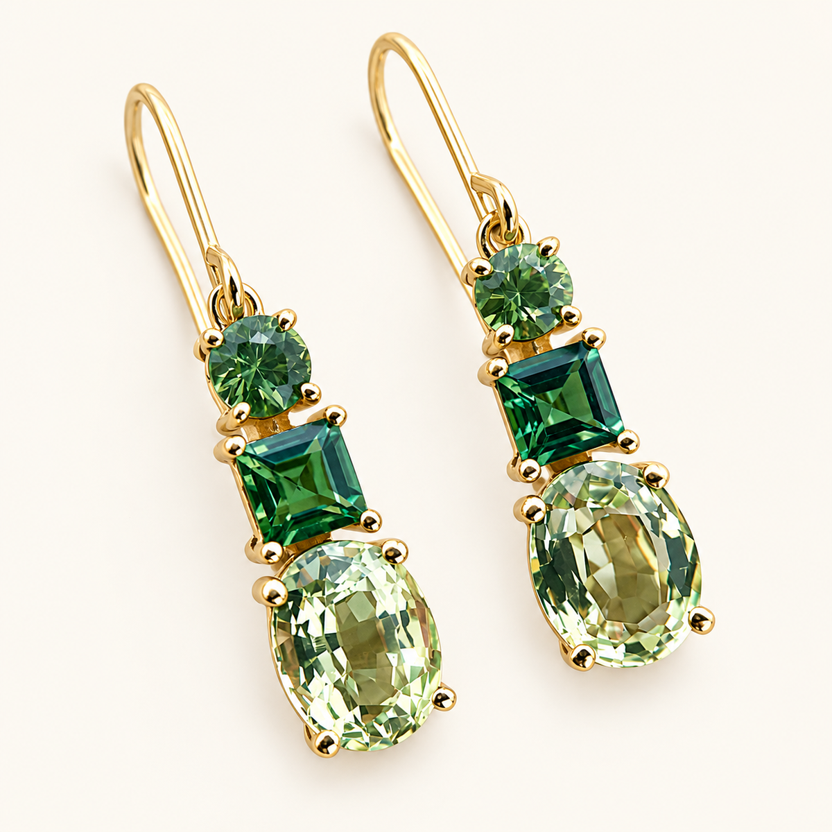 Women's Geometric Earrings with Stone Embellishment and Boho Design