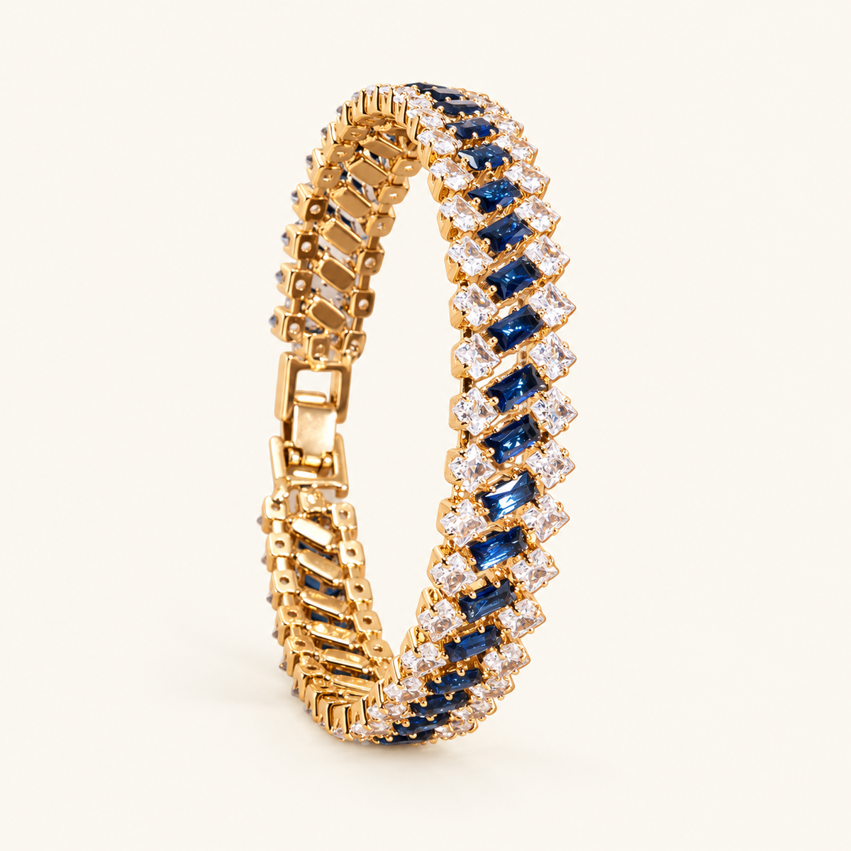 Women’s Geometric Bracelet with Multiple Stone Accents