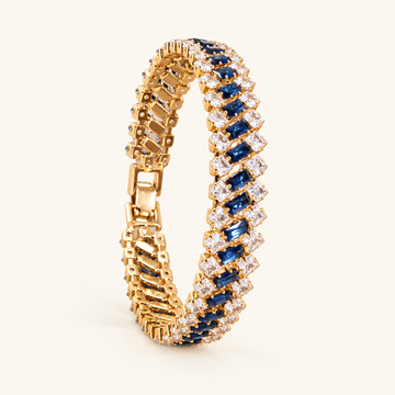 Women’s Geometric Bracelet with Multiple Stone Accents