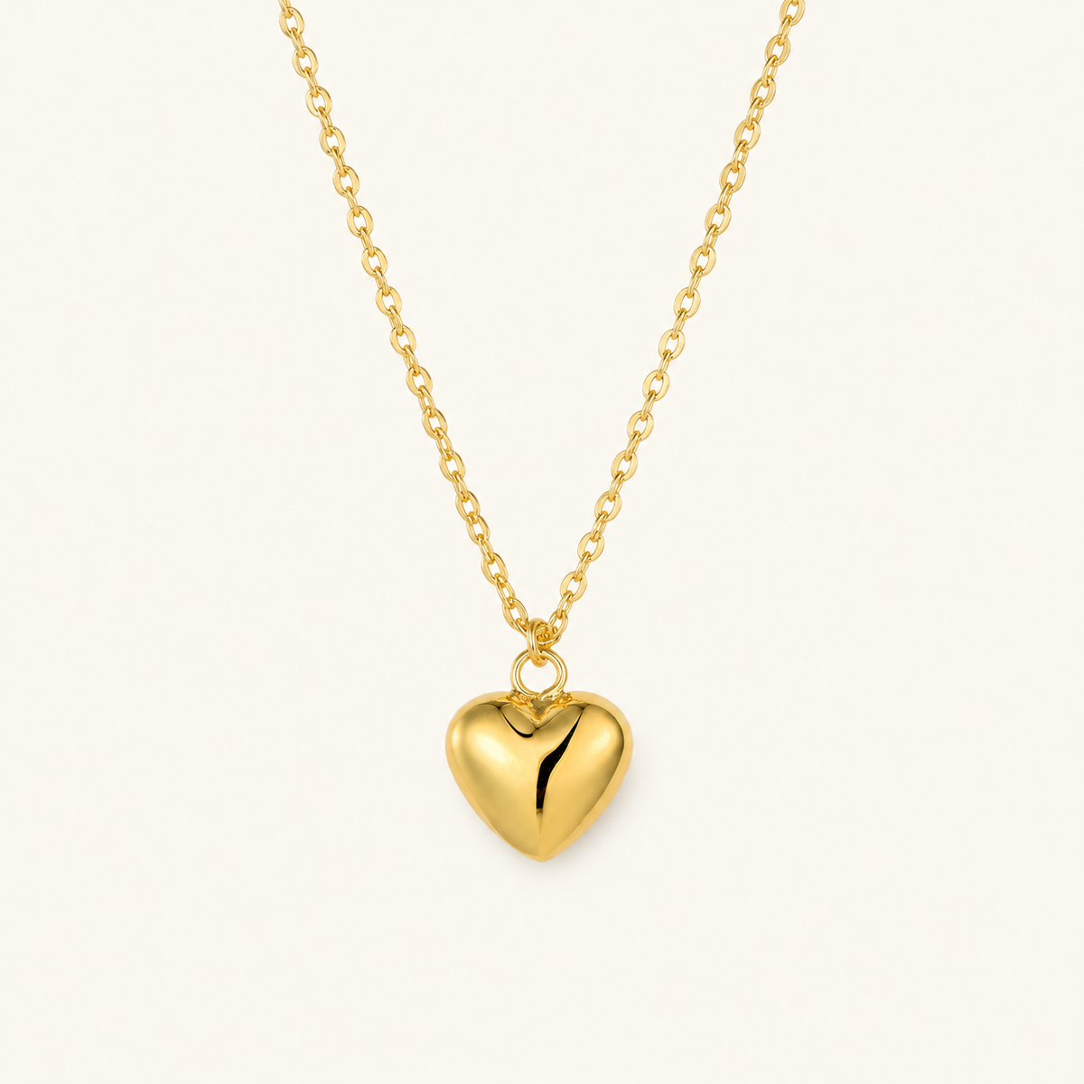 Women’s's Heart Pendant Necklace with Smooth Curved Surface