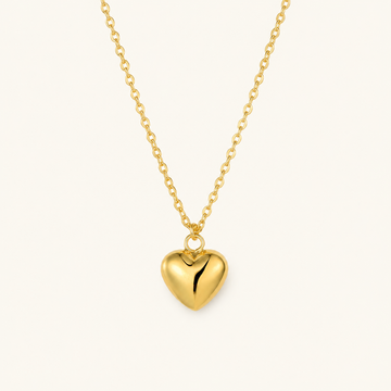 Women’s's Heart Pendant Necklace with Smooth Curved Surface