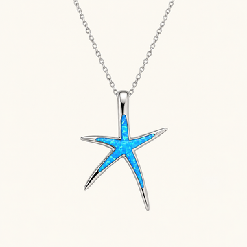 Women's Starfish Pendant Necklace with Elongated Five-Armed Design