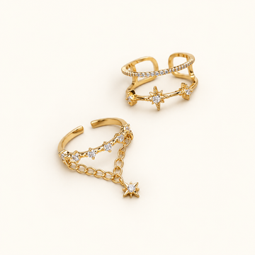 Women Adjustable Star Rings