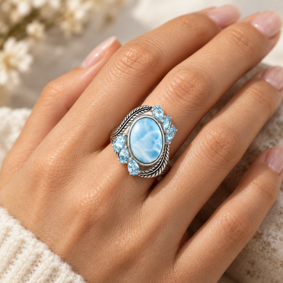 Women’s Two-Stone Ring with Contrasting Center Stones
