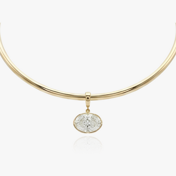 Women’s Choker Necklace with Round Pendant and Stone Embellishment