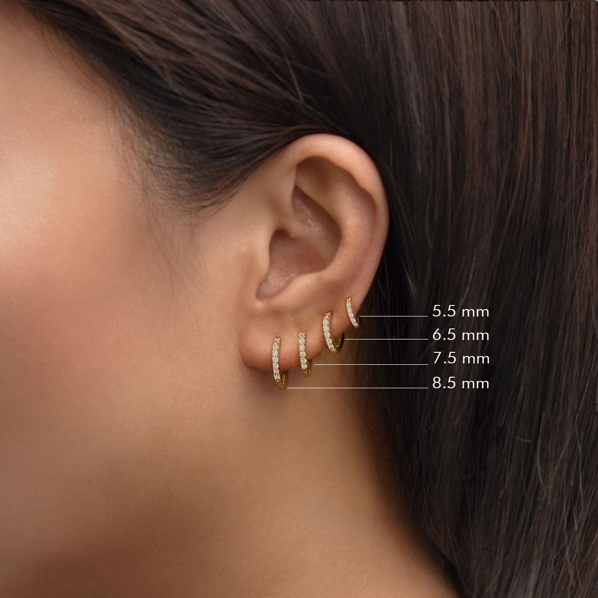 Pave - Sparkling Huggie Earrings