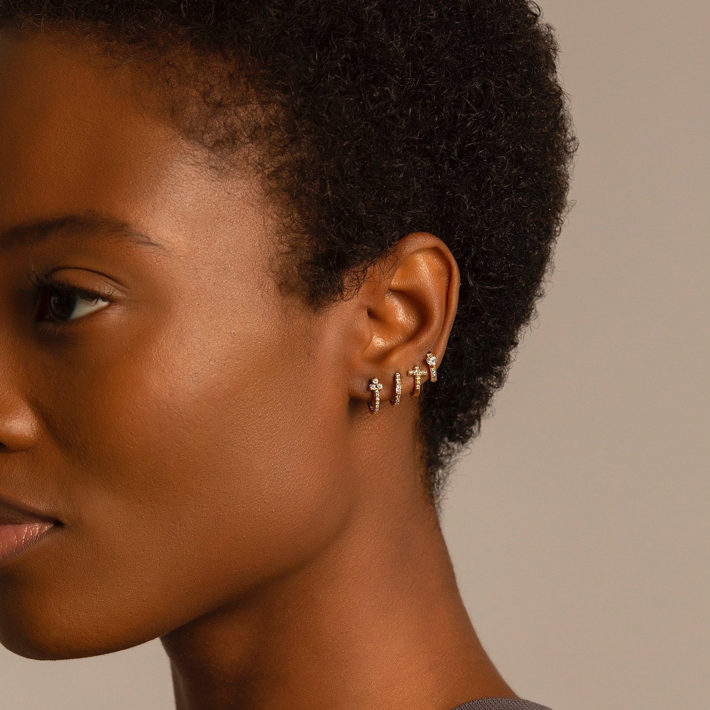 Baguette Earrings with White Crystals