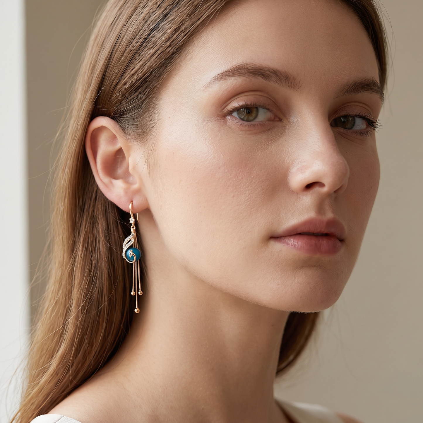 Sheynn – Festive Earrings with Blue Pearls