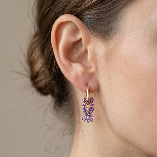 Leah - Stylish Purple Earrings