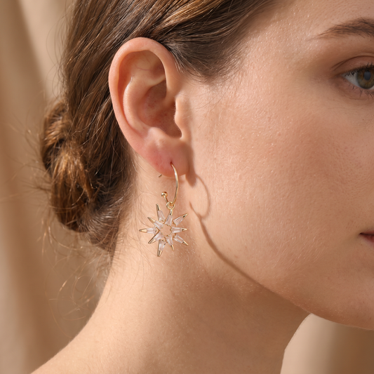 Xienna – Glittering golden star earrings