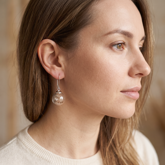 Liora – Silver earrings with dandelion motif