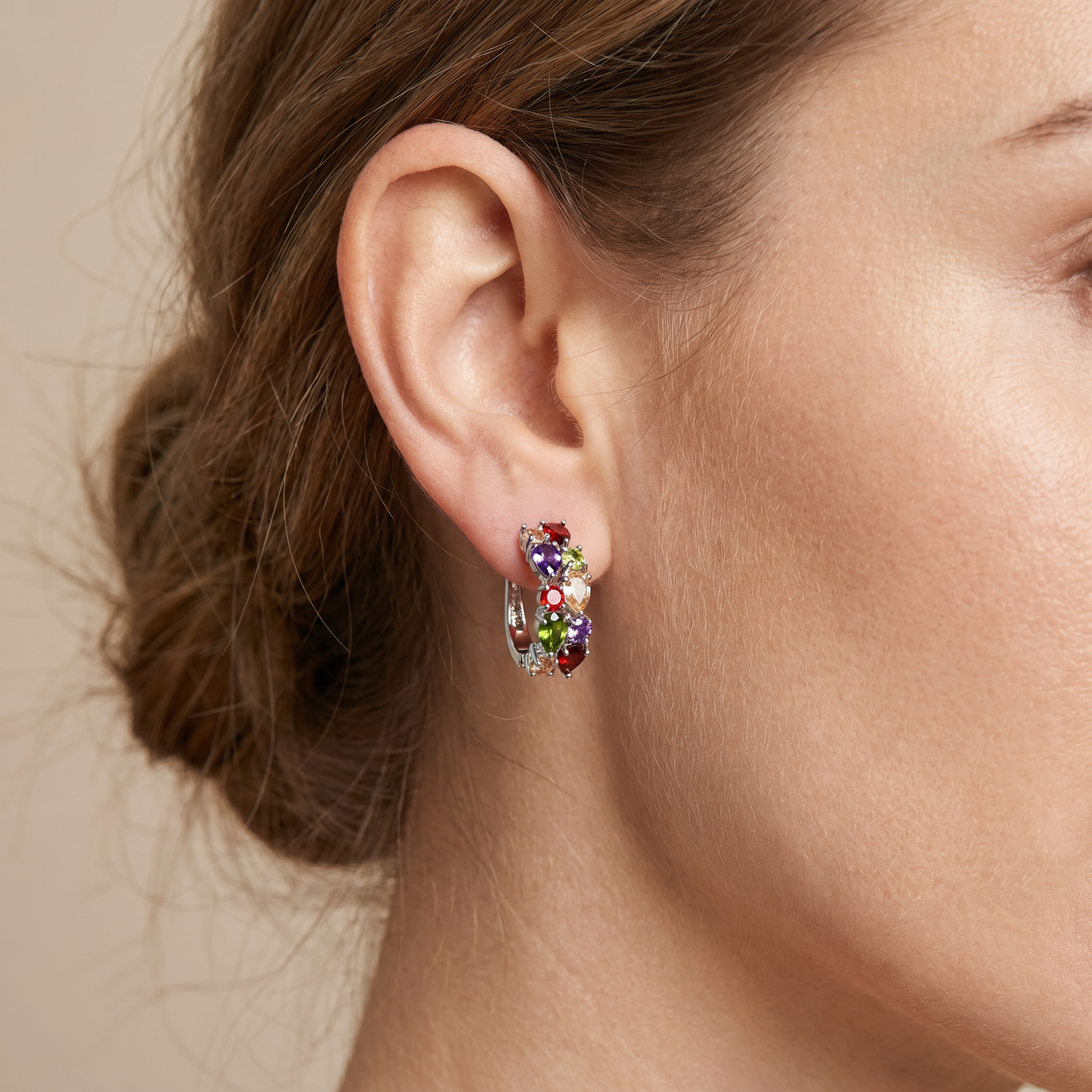 Telma – Stylish Multicolored Earrings in Rose Gold