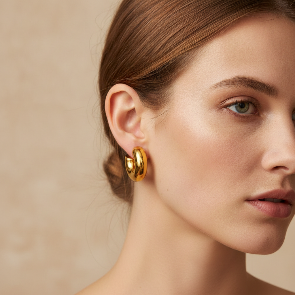 Ayla – Chunky Gold-Colored Hoops