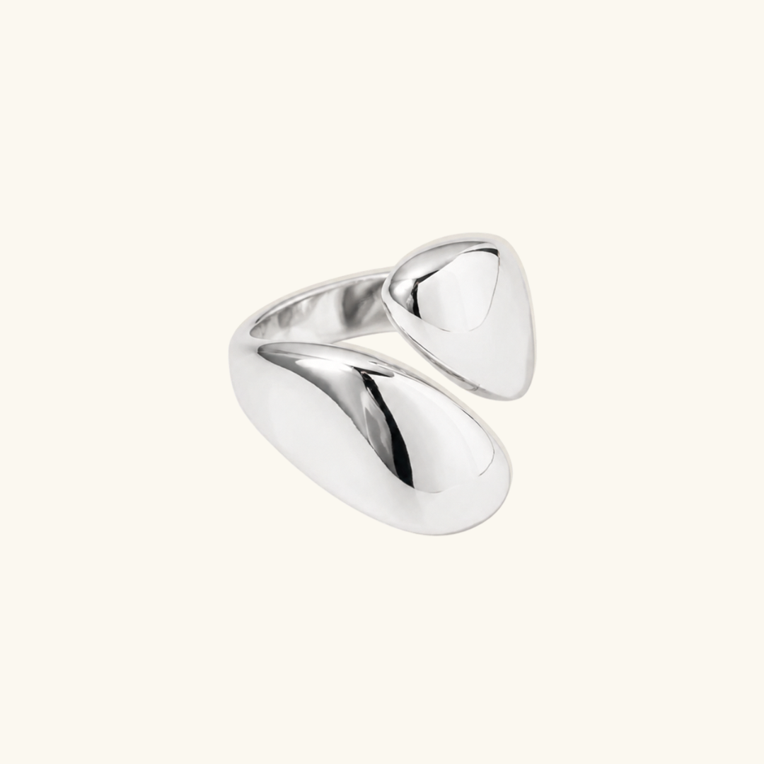 Women's Adjustable Open Ring with Organically Curved Design