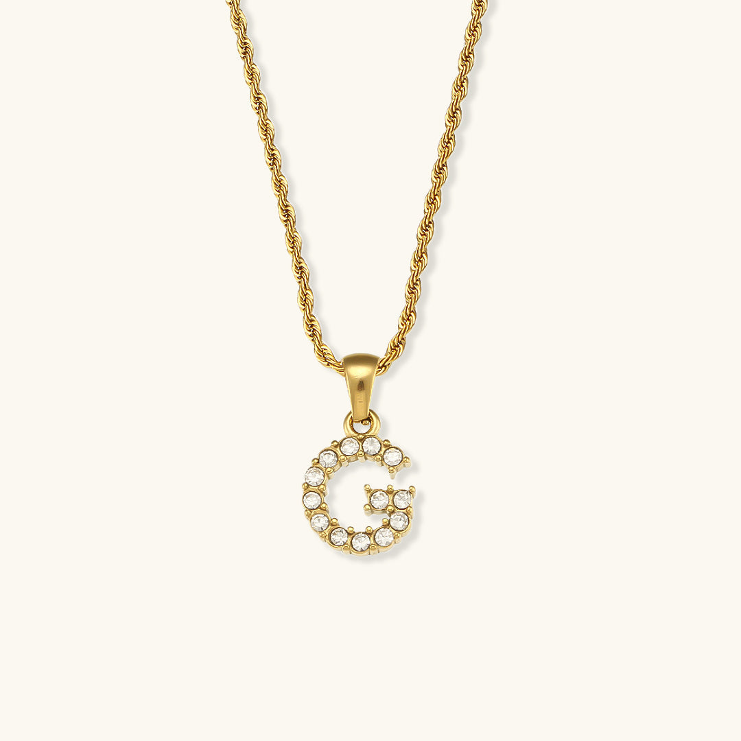 Maeve - Necklace with diamonds and letter initials