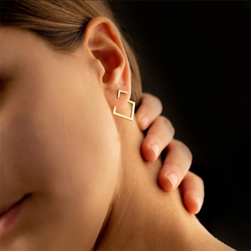 Connecting Rhombus - Simple Geometric Earrings