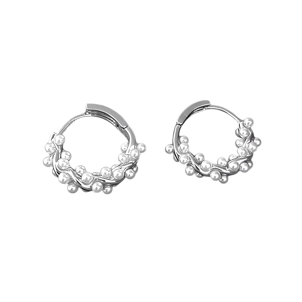 Women’s Hoops with Twisted Design and Round Pearl Embellishment