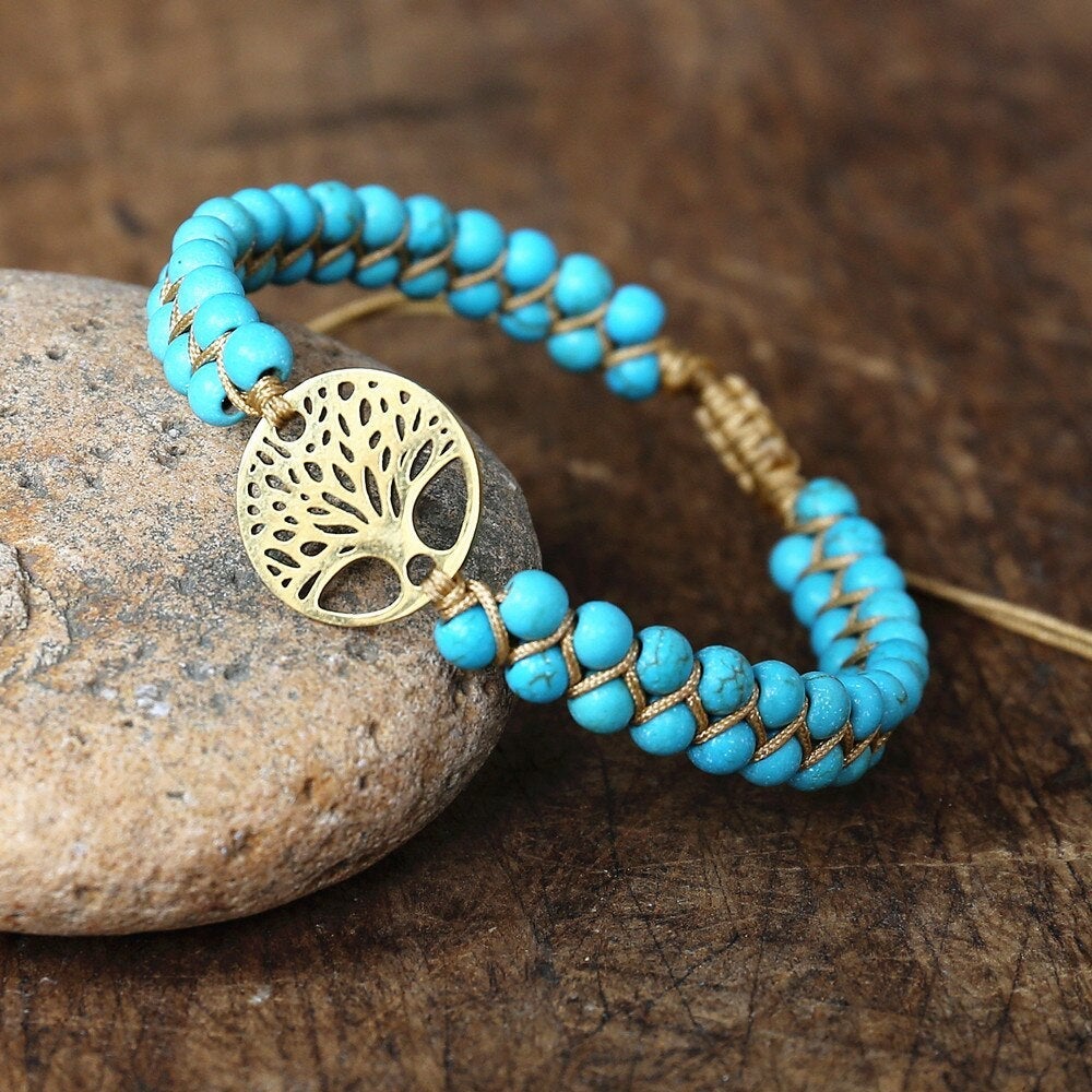 Nahla – Bracelet Tree of Life made of Turquoise Stone Handmade
