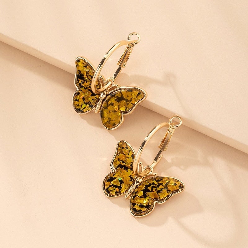 Maribelle – Butterfly Earrings with Enamel and Crystals