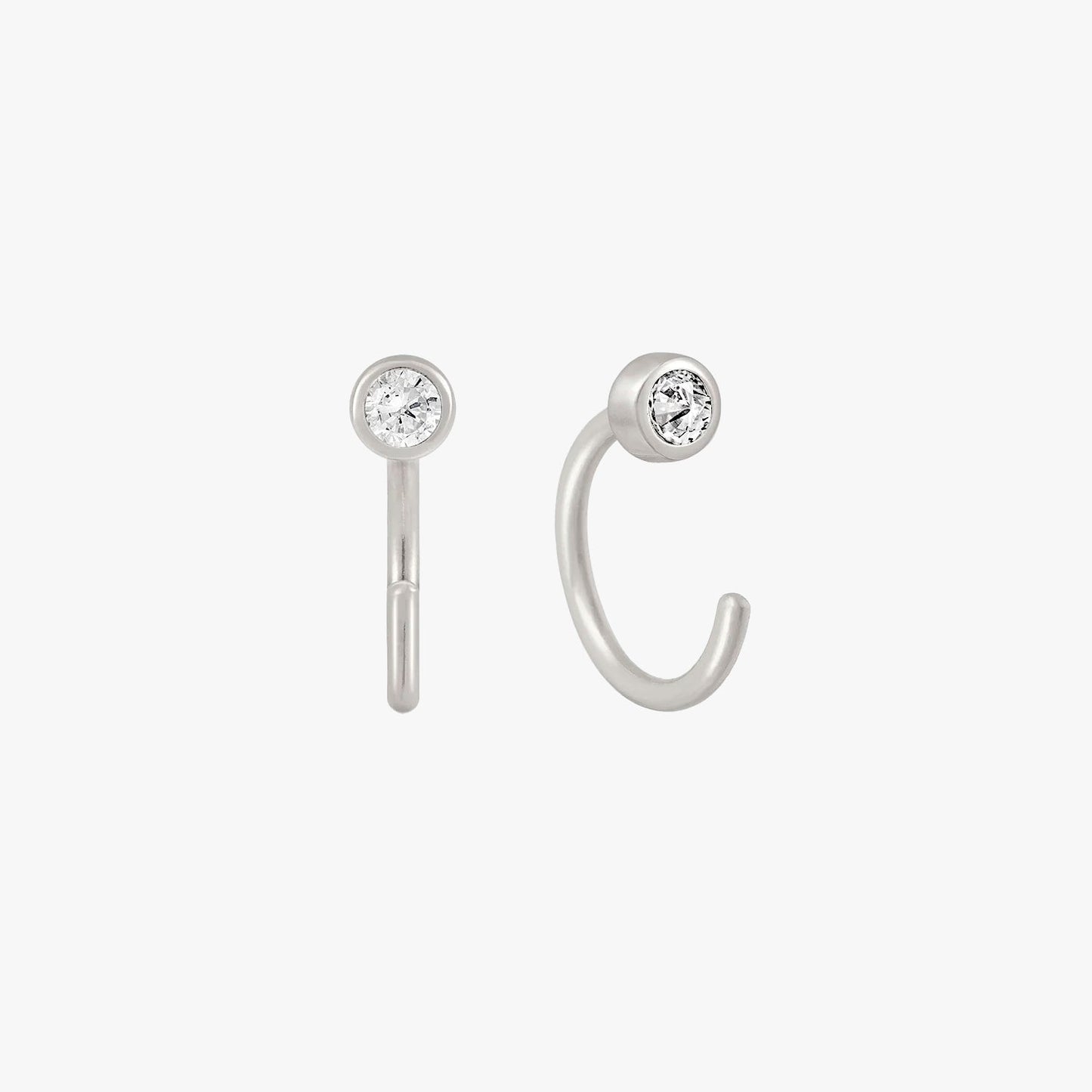Paloma - Mini bezel huggie earrings