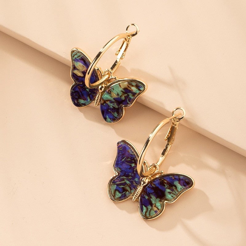 Maribelle – Butterfly Earrings with Enamel and Crystals