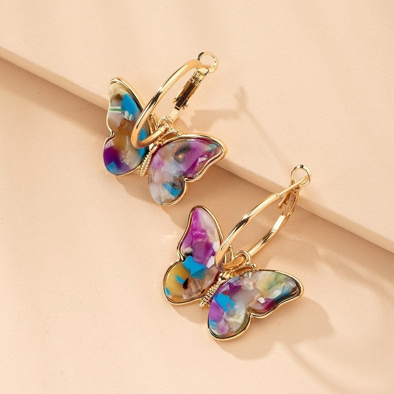 Maribelle – Butterfly Earrings with Enamel and Crystals