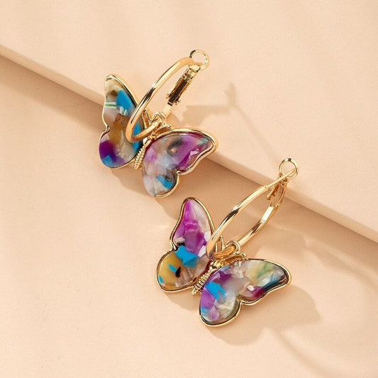 Maribelle – Butterfly Earrings with Enamel and Crystals