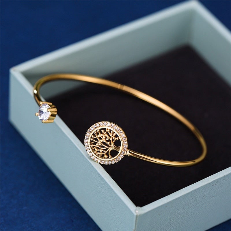 Sonya – Adjustable Bracelet Tree of Life Gold