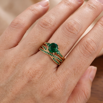 Ivy – Ring Set with Green Details