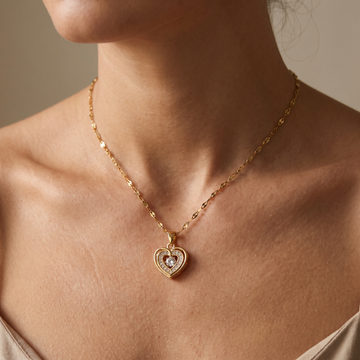 Love Heart Pendant - Double Layer Necklace