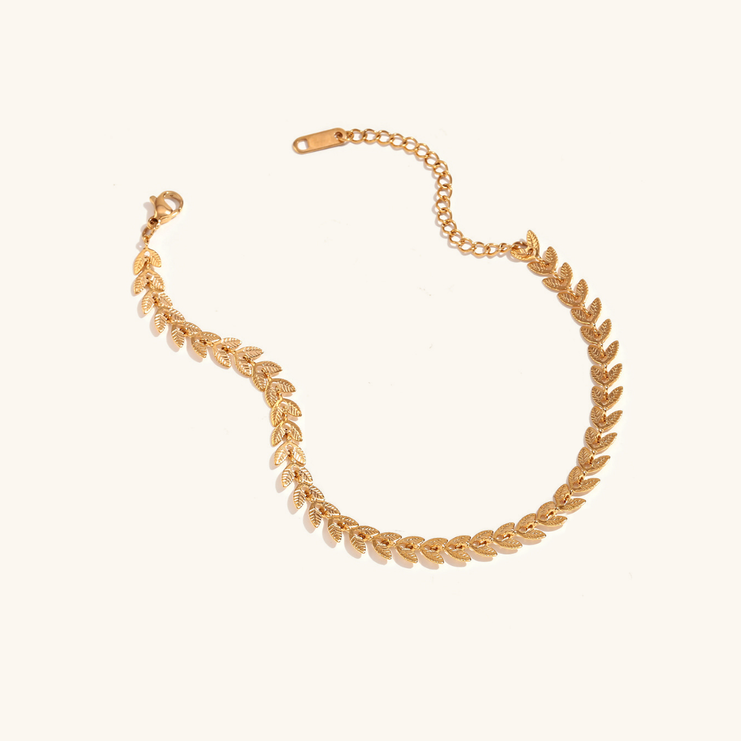 Delaida - Bracelet with Leaf Gold