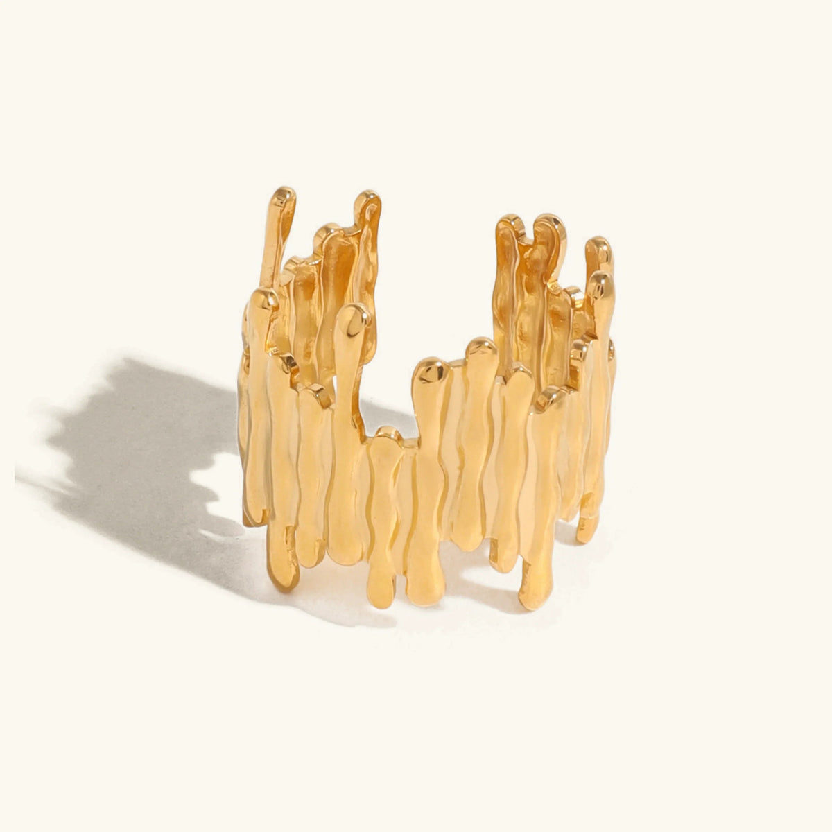 Women's Adjustable Statement Ring with Organic Structure