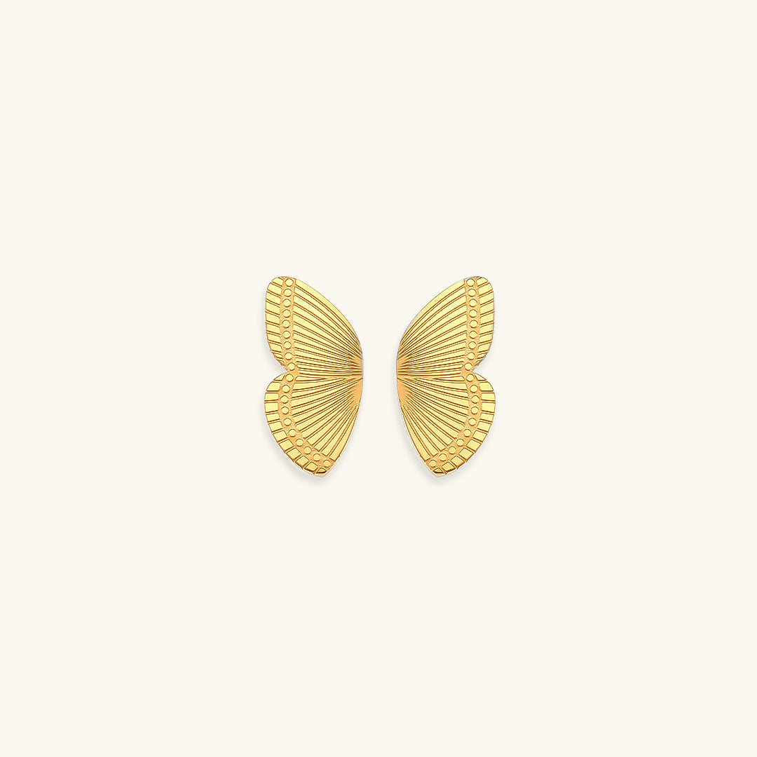 Lilac - Gold Butterfly Earrings