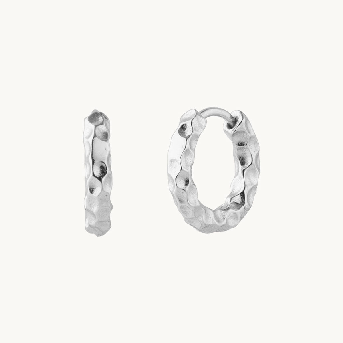 Women’s Hoops with Hammered Surface Details and Organic Shape