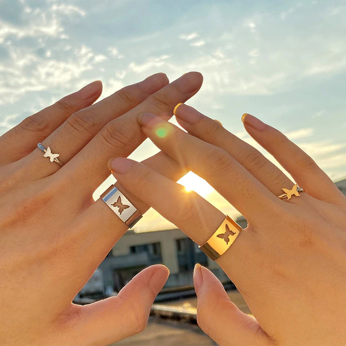 Women’s Adjustable Butterfly Ring for Matching Styles