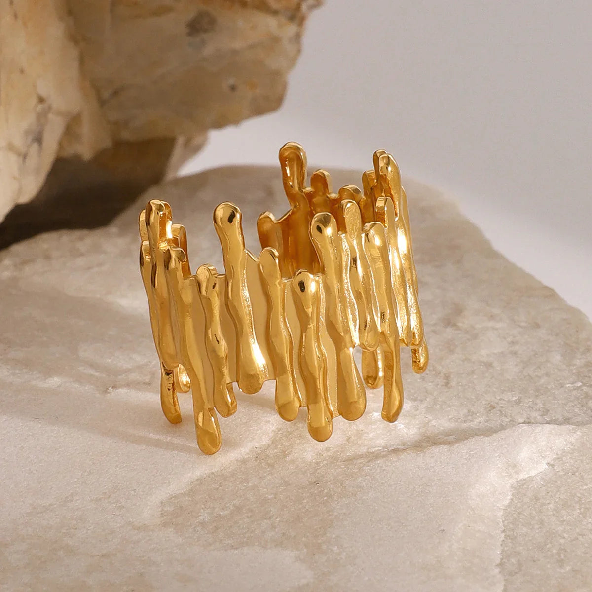 Women's Adjustable Statement Ring with Organic Structure