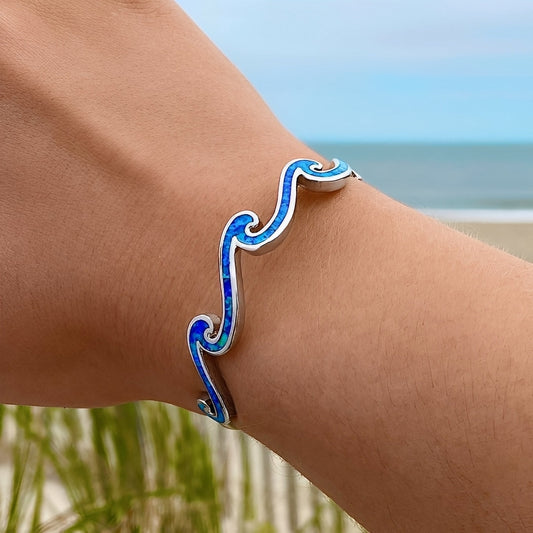 Naya – Bracelet Waves of Opal & Silver