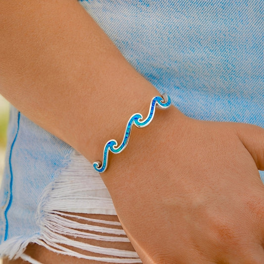 Naya – Bracelet Waves of Opal & Silver