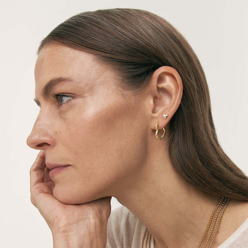 Women’s Heart Hoops with Irregular Texture and Organic Shape