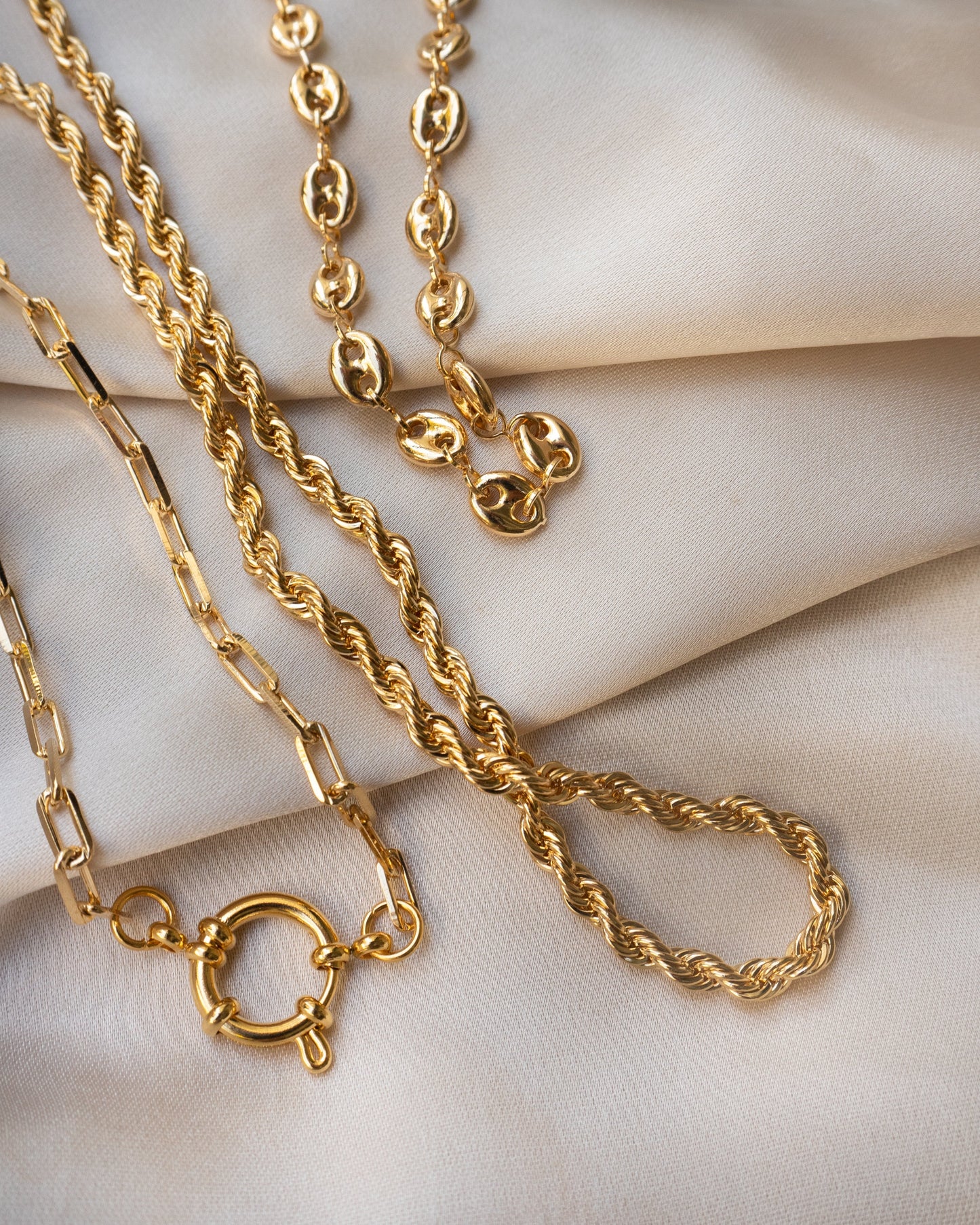 Oval Layered Chain Necklace