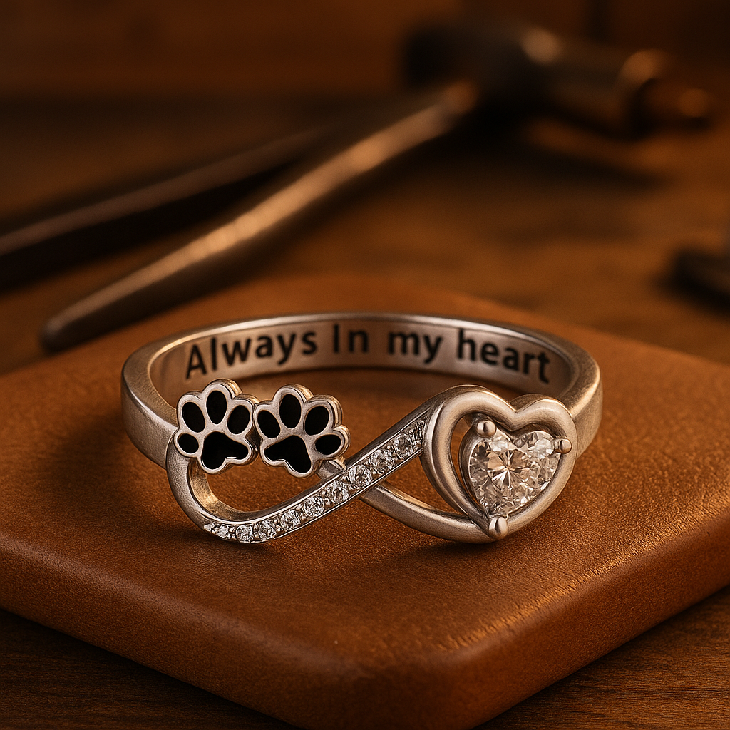 Haruko – Ring with Small Dog Paw Prints