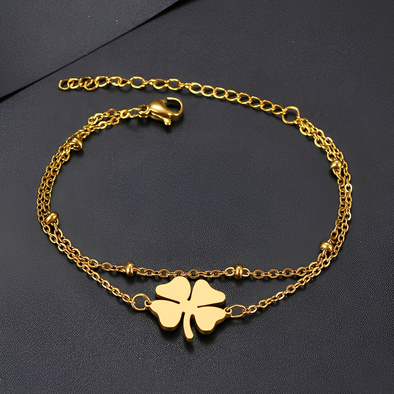 Sanya – Clover bracelet gold & silver