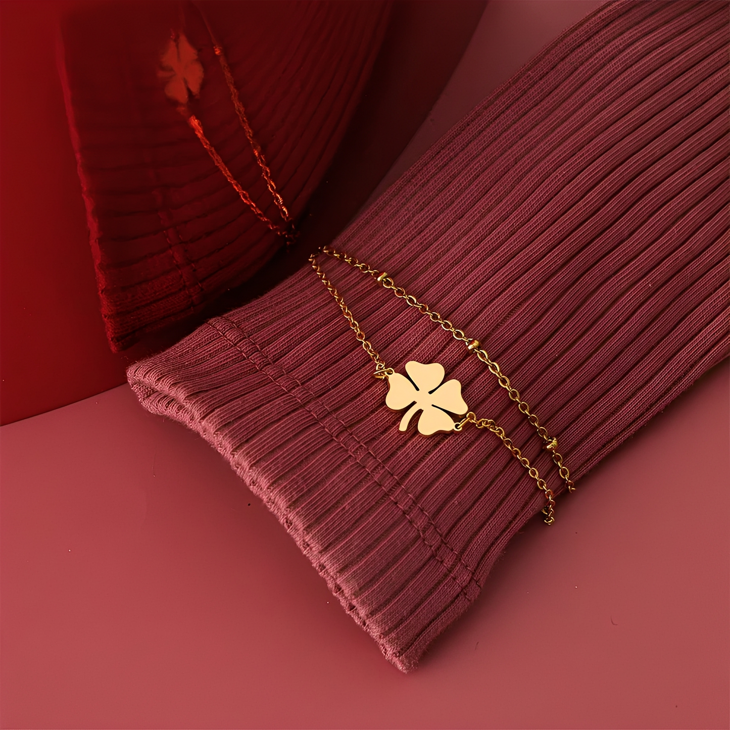 Sanya – Clover bracelet gold & silver