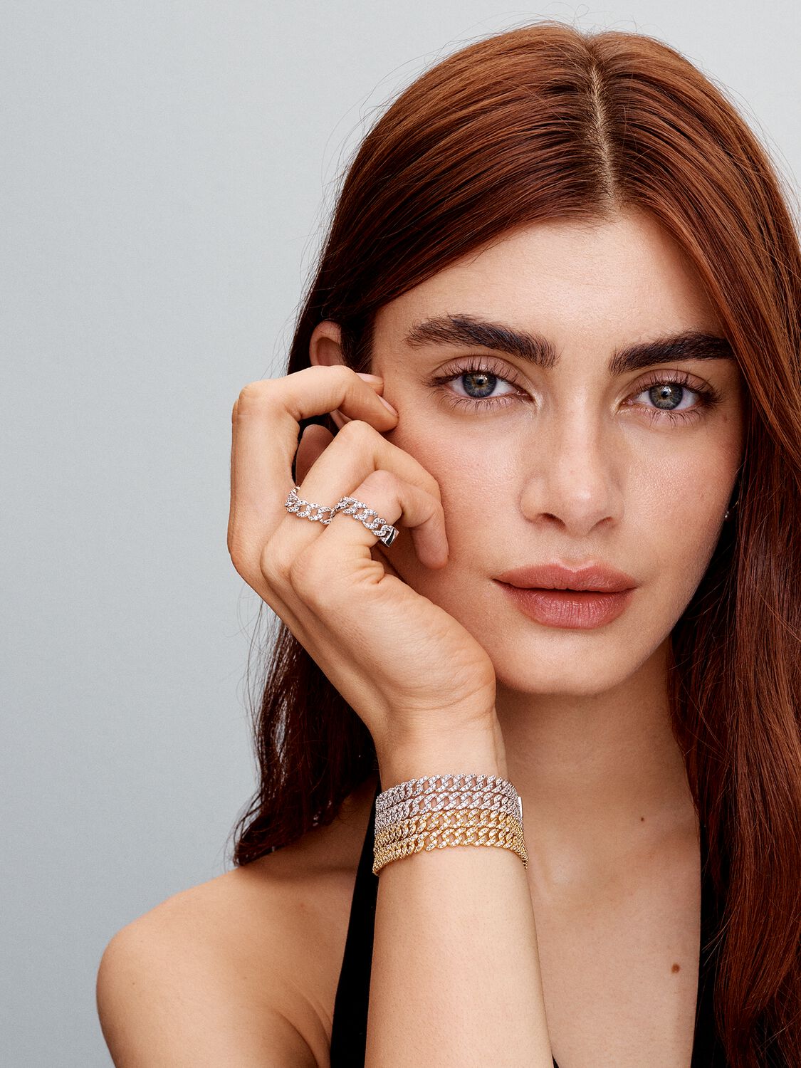 Soraya – Bracelet Cuban Chain made of Moissanite Gold 18K