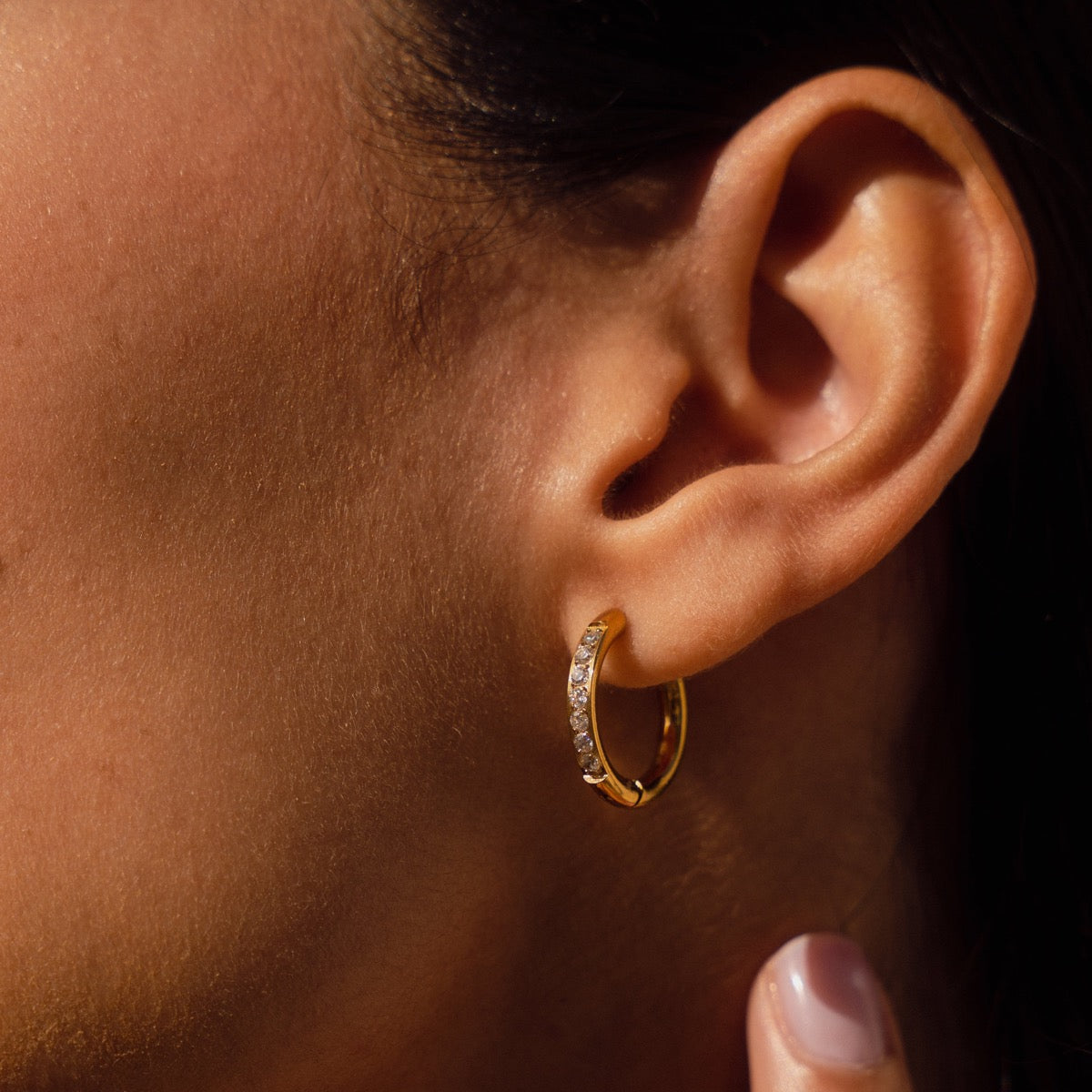 Arielle – Hoops Decorated with Stones