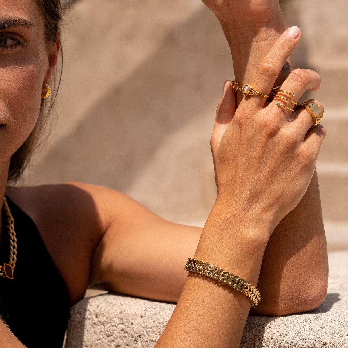 Eden – Bracelet Textured Plated Gold 18K